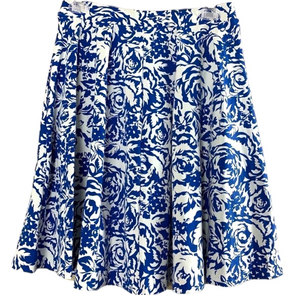 SzS Adrienne Vittadini Blue and White Skirt NWT - Picture 3 of 4